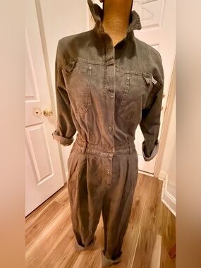 Vintage 80s/90s DREAMS Black Denim Jumpsuit Utility Boiler Suit High Waist